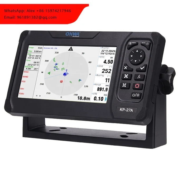 New ONWA KP-25A 5 Inch Marine GPS Chart Plotter With Class B + AIS Transponder