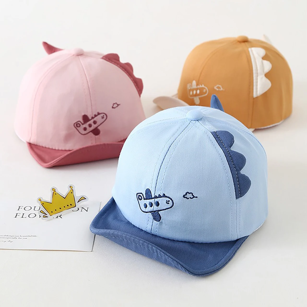 

Cartoon Baby Baseball Cap Cute Dinosaur Toddler Sun Visor Hat Kids Summer Outdoor Sunshade Soft Brim Hats