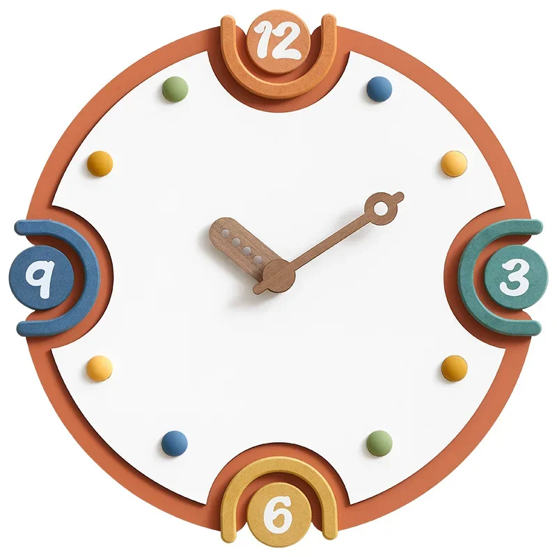 Modern simple wall clock, living room, household cream wind clock, TV cabinet, entrance decoration