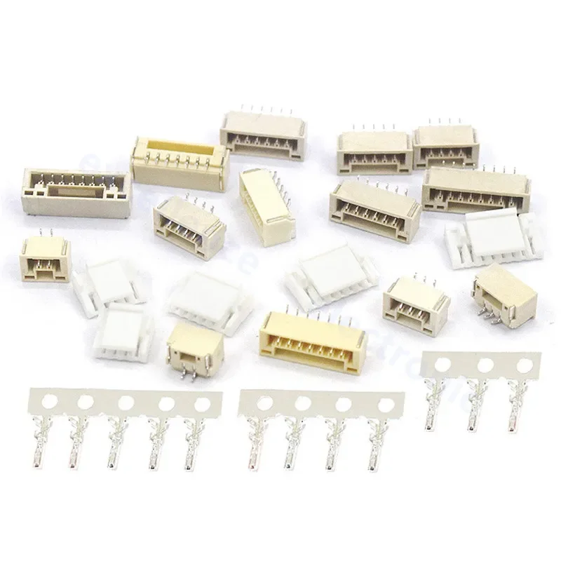 20Pcs JST GH 1.25mm Connectors Kit with Lock | 2 3 4 5 6 7 8 Pin SMT Socket & Pin Header | Vertical & Horizontal