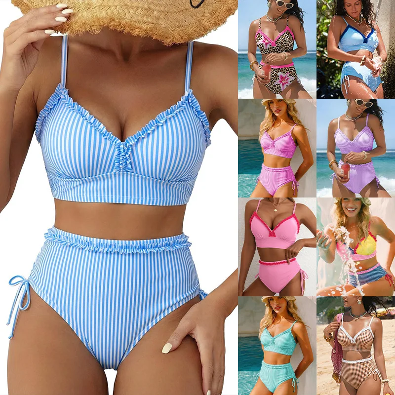 Sexy Vintage Polka Dot Bikini Set Women 2026 Summer Backless Hollow Out Thong Split Swimsuit Vacation Pool Fashion Bathing Suit