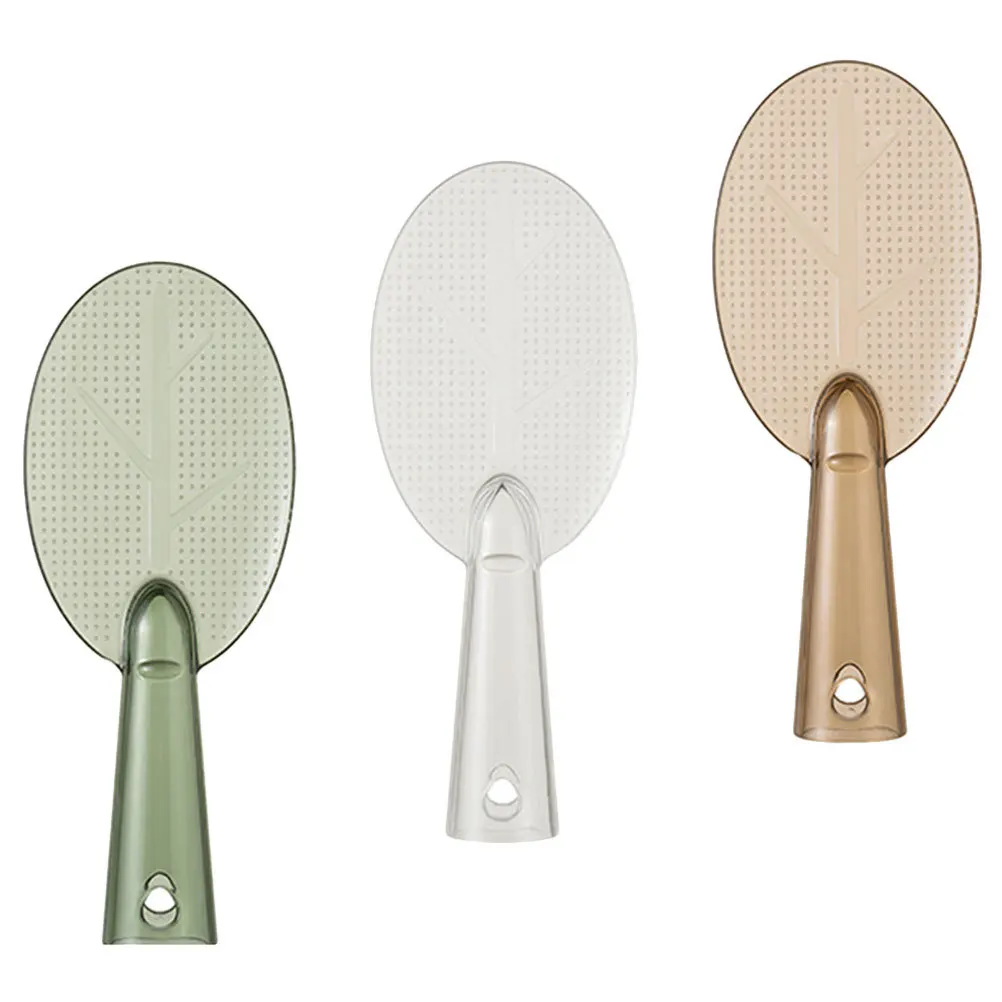 

3pcs Rice Cooker Spoon Non-Stick Rice Paddle Reusable Serving Spoon For Kitchen Home Supplies Leaf-Shaped Food Scooper