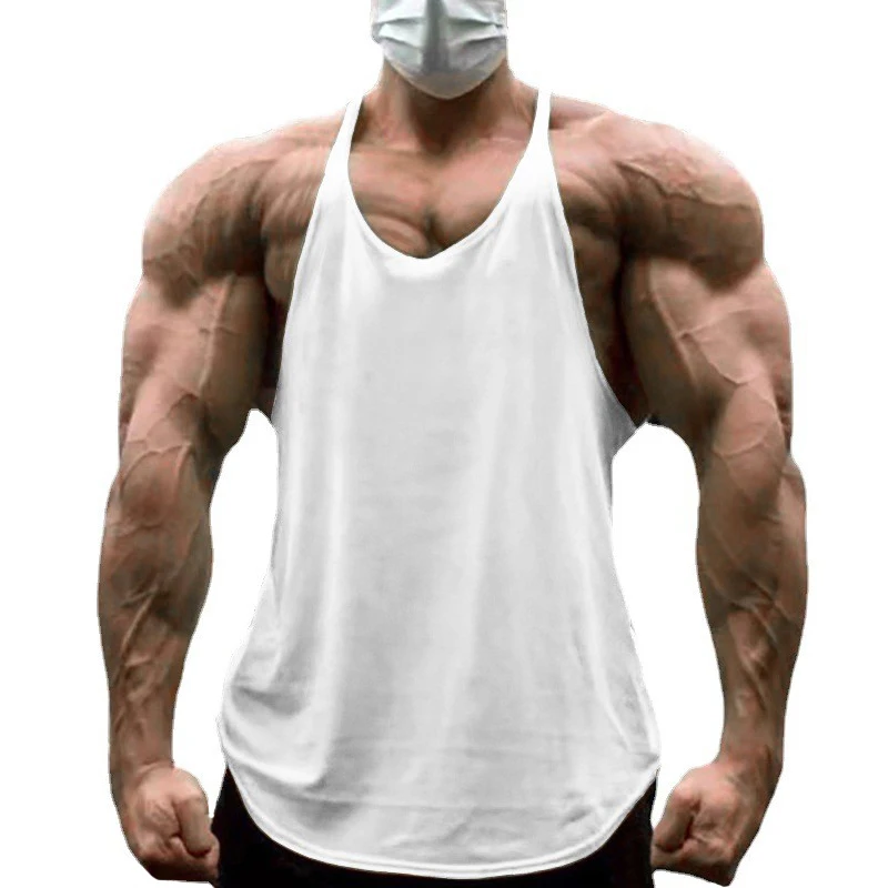 Muscle Guys Workout Tanktop Gym Clothing Bodybuilding Stringer Tank Top Men Cotton Vest Y Back Sleeveless Shirt Sports Singlets