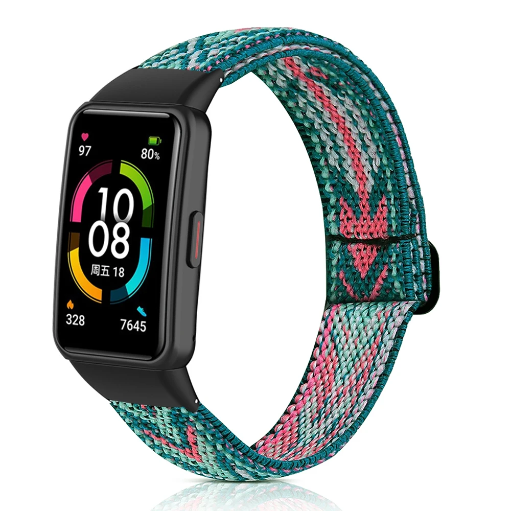 Essidi New Elastic Nylon Strap For Honor Band 6 Women Men Soft Wrist Watch Band Loop For Huawei Band 6 6 Pro Clasp