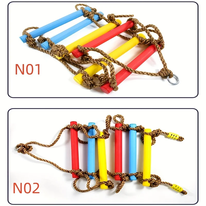 Scala di corda per alpinismo per bambini e adulti Gioco da appendere per arrampicata Giocattoli divertenti per accessori per altalena Set da gioco per parco giochi per casa sull'albero