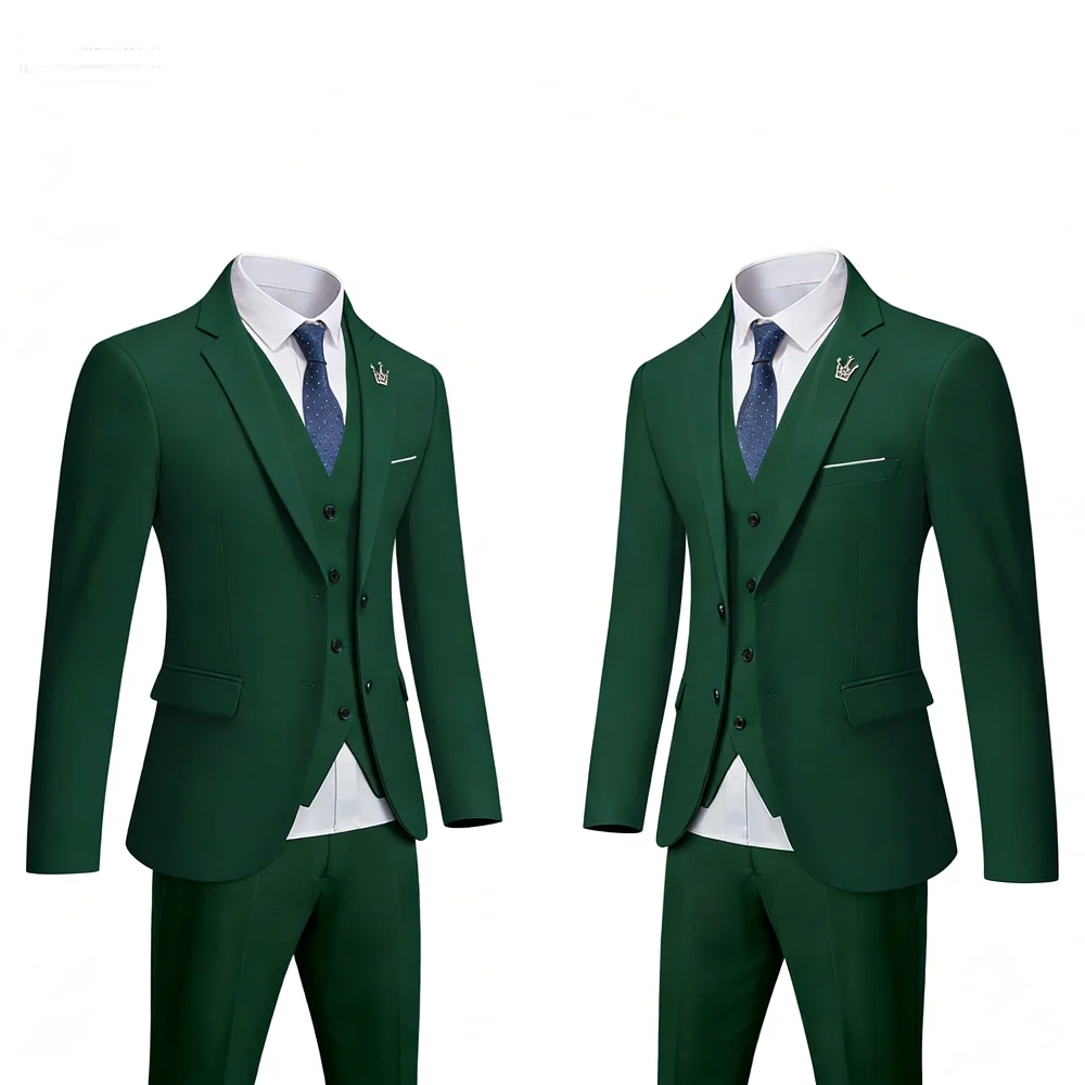 

Мужской розово-красный деловой повседневный свадебный костюм из трех частей, высококачественный красивый европейско-американский стиль для деловой вечеринки