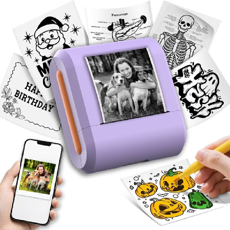 

Mini Thermal Pocket Printer Portable Waterproof Scratch Resistant For Photo Planner Study Notes To Do Lists Daily Use Nice Gift