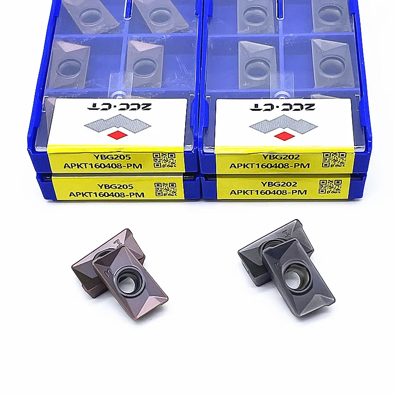 Zcc.ct Original External APKT160408 PM YBG202 APKT160408 PM YBG205 Steel Processing CNC Carbide Insert Cutting Lathe Turning