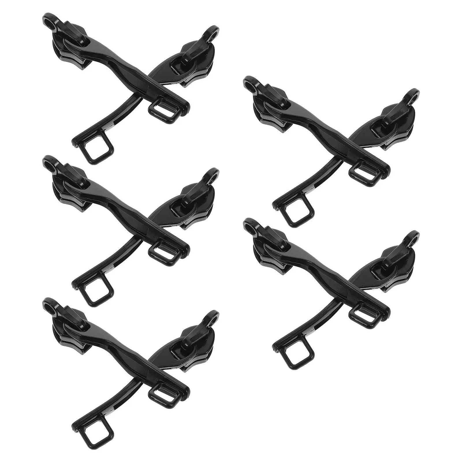 5Pairs Anti-Explosion Luggage Zipper Pulls Metal Double- Hole Replacement Zipper Slider Repair Parts