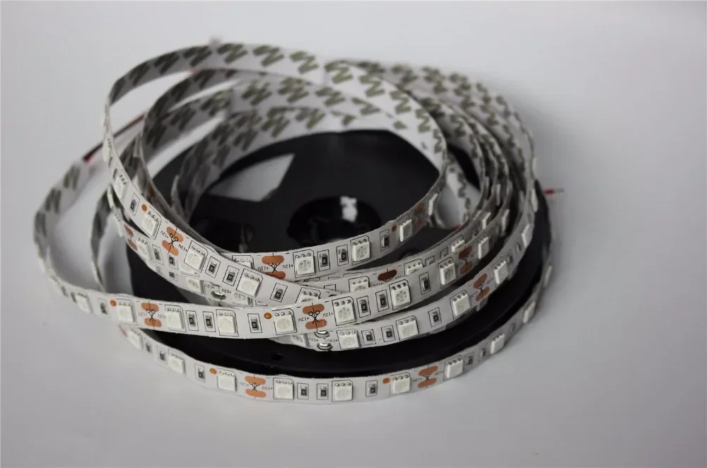 SMD 5050 LED Strip 5M 60led/m DC 12V 24V Flexible Ribbon Diode Tape 4000K NW RGB White Warm White Red Green Blue Yellow Light