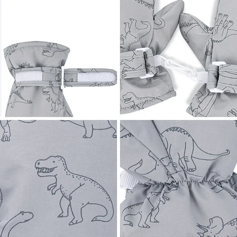 어린이 겨울 스키 장갑 귀여운 만화 따뜻한 장갑 어린이를위한 미끄럼 방지 방풍 방수 야외 스포츠 장갑 소년 소녀