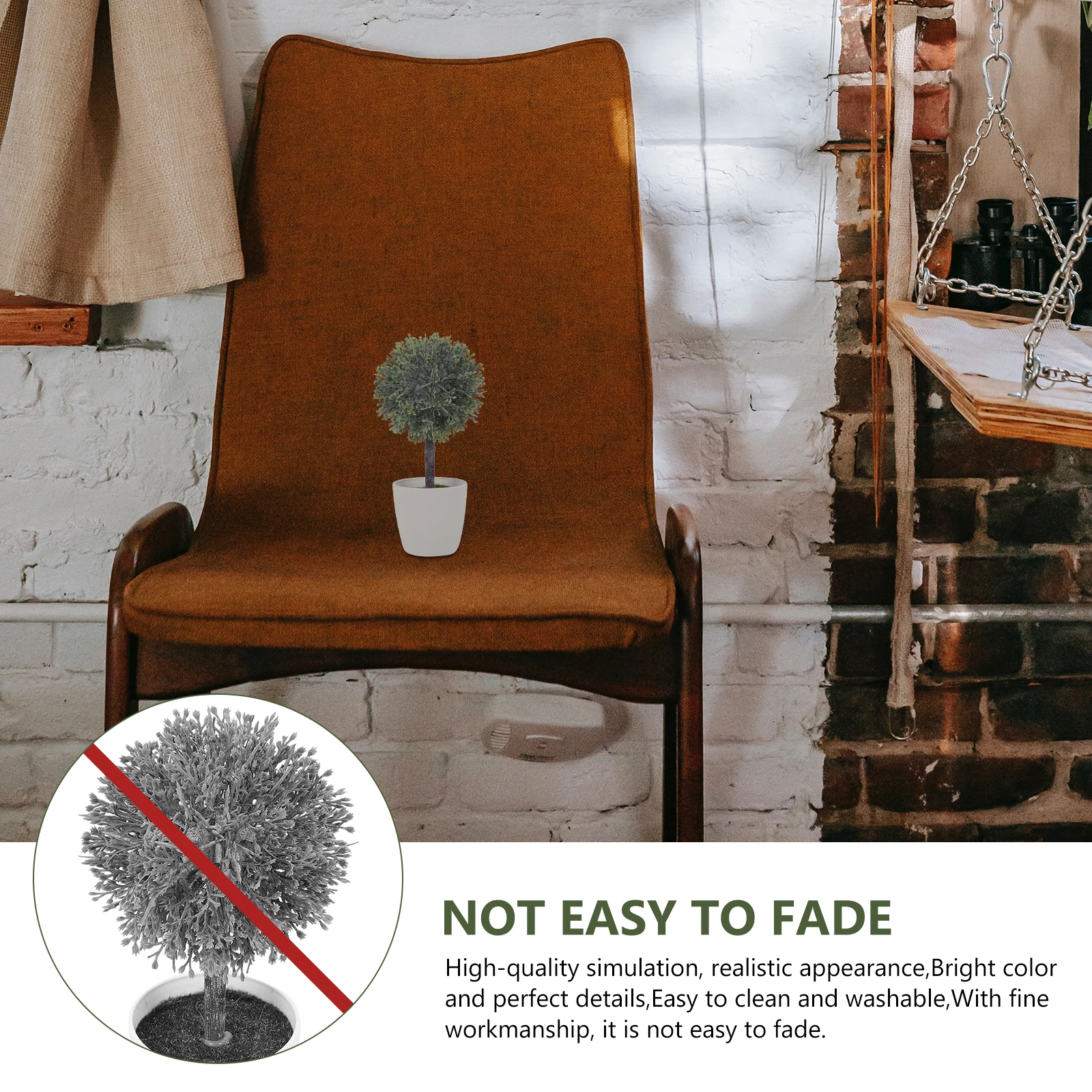 بونساي الاصطناعي وهمية الكرة شكل نبات ديكور للمنزل مكتب سطح المكتب داخلي في الهواء الطلق محاكاة الديكور الخضرة #1