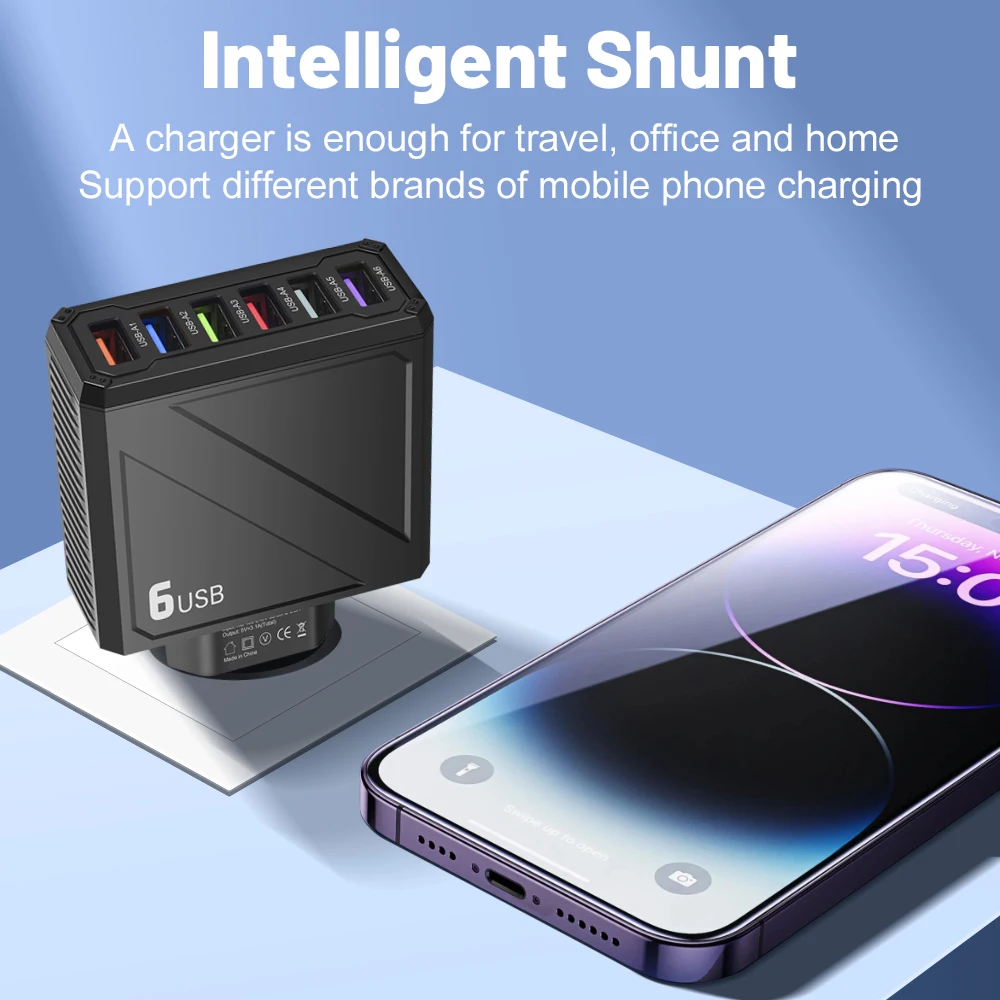 USB Fast Charger Multi Ports Quick Charge Phone Charger Adapter For iPhone Samsung Xiaomi Huawei EU/US/UK/KR Plug Wall Charger