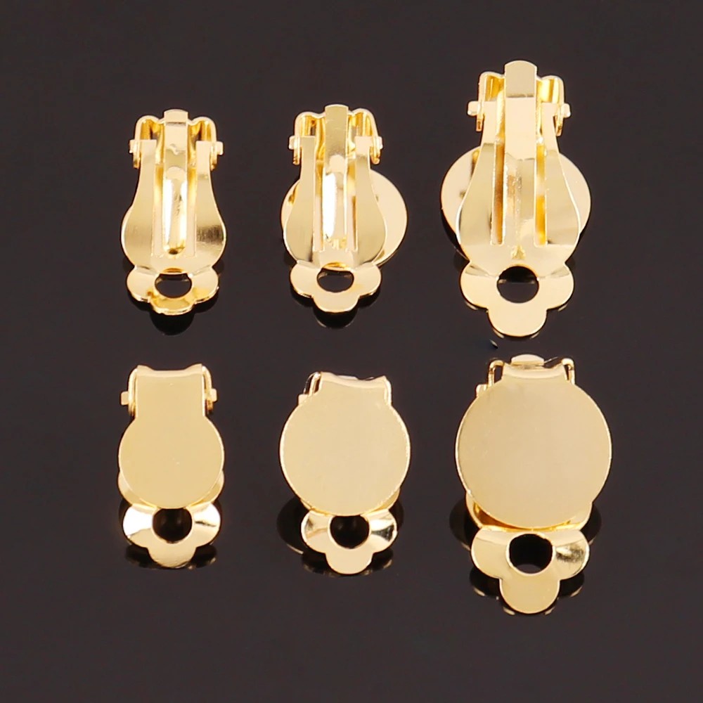 10pcs Stainless Steel Round Flat Ear Clip Base Cabochon Bezel Tray Earrings Clips For DIY Jewelry Makings Accessories image 5