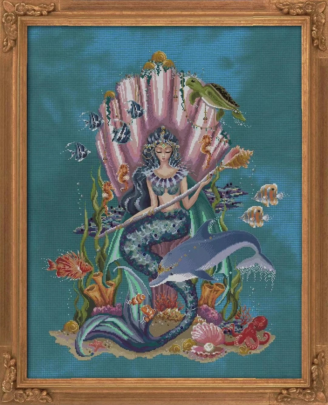 

DIY Embroidery Cross Stitch Kits, Craft Needlework Set, Unprinted Canvas, Cotton Thread, Home Butterfly BF, Ocean Goddess