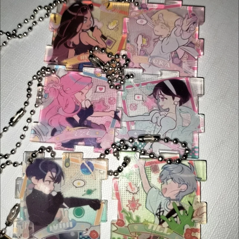 6 قطعة/المجموعة الغريبة المرحلة الدائمة أنيمي المفاتيح Mizi Sua Till Ivan Hyuna Luka مفتاح سلسلة الكرتون الشكل الاكريليك كيرينغ قلادة هدية