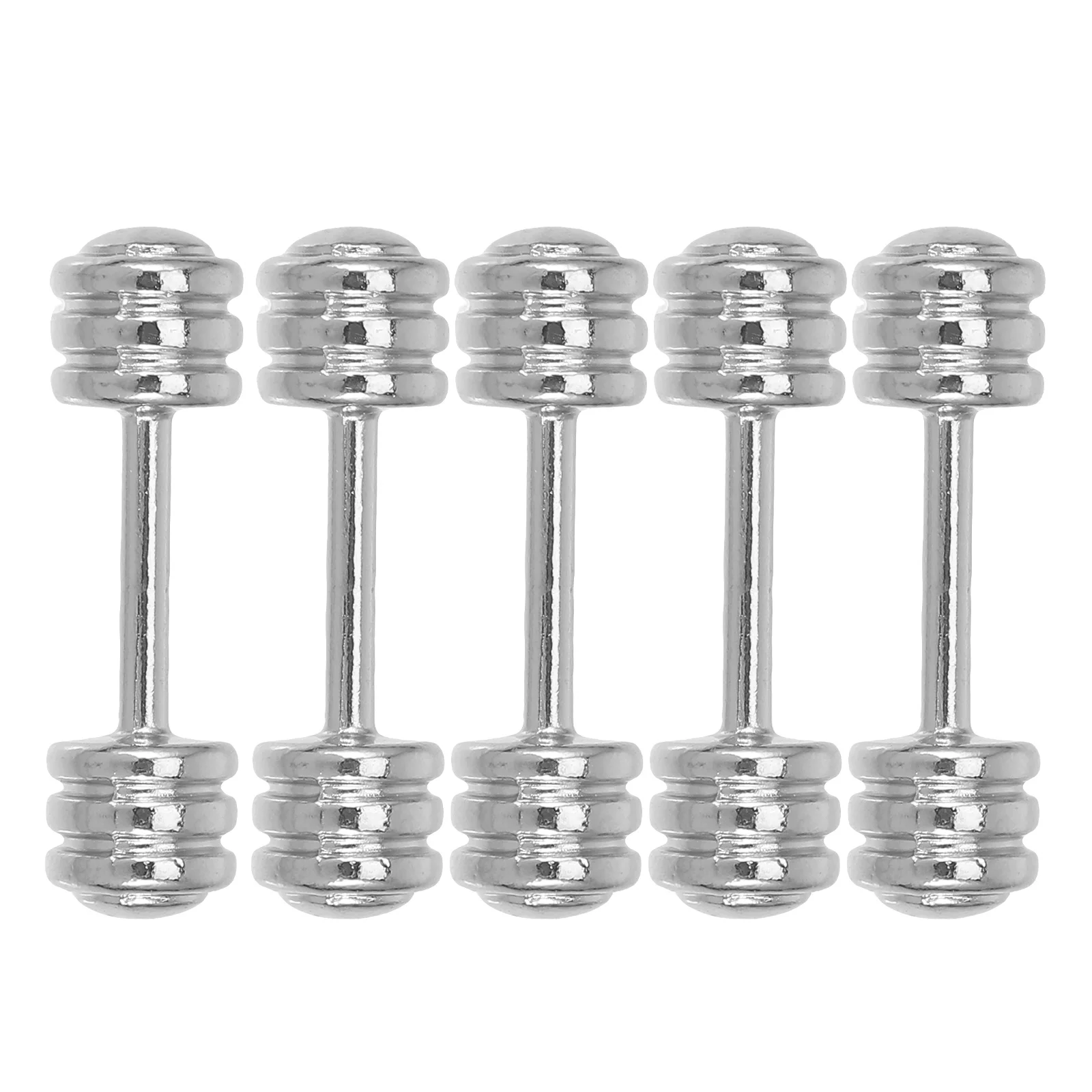 5 Pcs Fairy Dollhouse Gym Model Baby Basketball Accessories Stainless Steel Mini Dumbbells