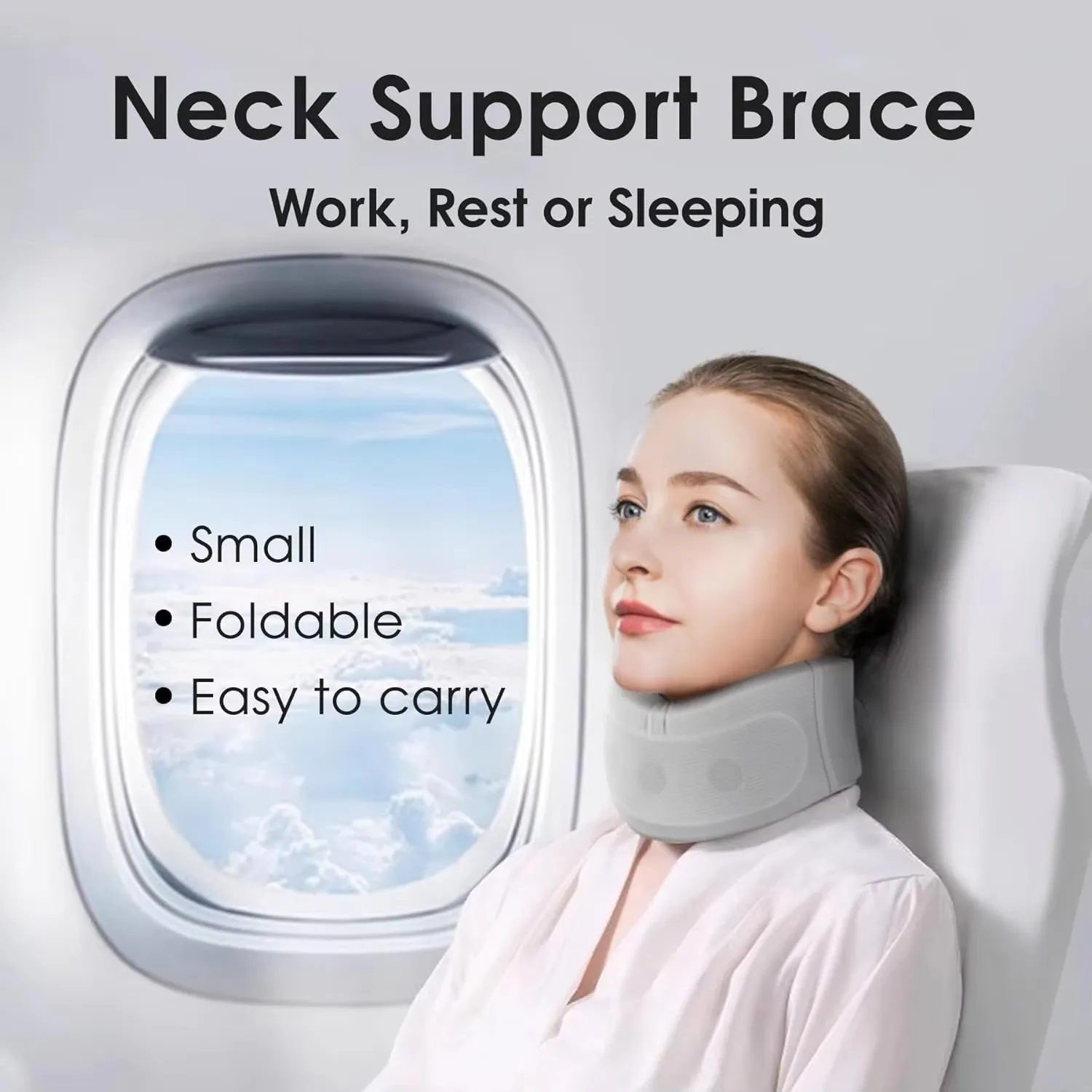 1/2pc Neck Brace Adjustable Neck Support Cervical Sponge Neck Protector for Sleep Neck Brace Breathable Neck Support Neck Pillow