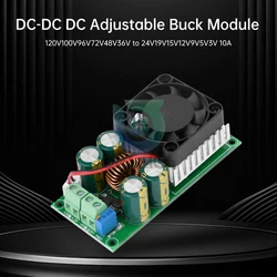 Modulo Regolatore Step Down Regolabile DC 120V 100V 96V 72V 48V 36V a 24V 19V 15V 12V 9V 5V 3V 10A CC CV Buck Module