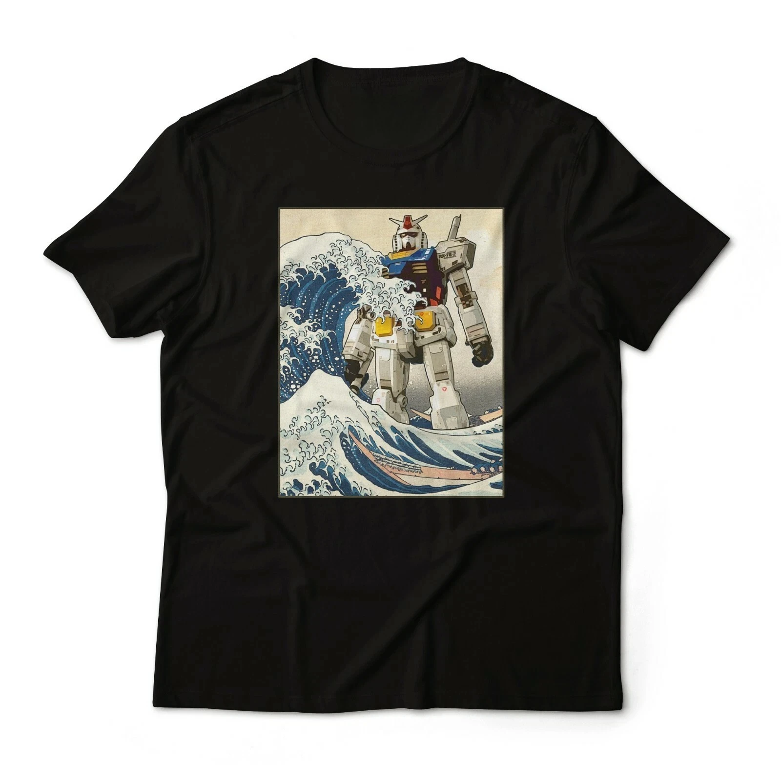 

Gundam RX-78-2 in the Great Wave Off Kanagawa Anime Graphic Art Premium T-Shirt High quality cotton streetwear