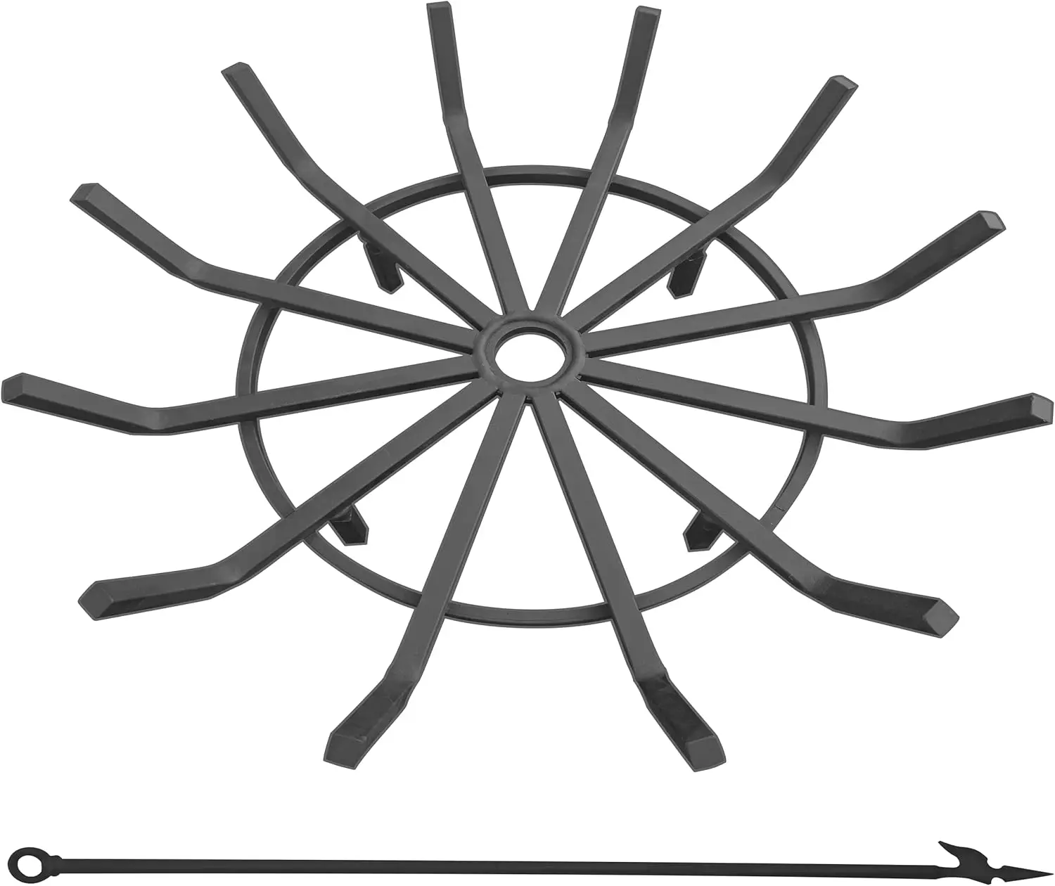 

Log Grate Wrought Iron Fire Pit Round Spider Wagon Wheel Firewood Heavy Duty 0.9in Bar Fireplace Stove Burning Rack Holder 4L