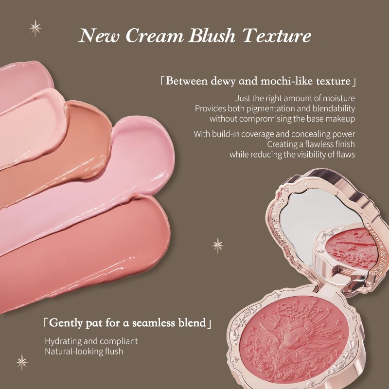 Flower Knows Little Angel Collection Blush crème 6g Texture de fard à joues crème entre la texture déjouée et semblable au Mochi affleurant d'apparence réelle