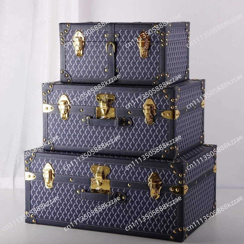 Retro Storage Boxes Set Living Room Organize Bin Cloakroom Square Storage Bins with Handle Home Decoration Organize Boxes