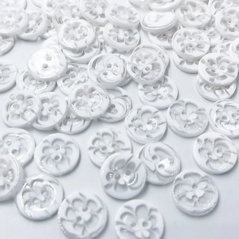 50Pcs 13mm Children's Clothing White Color Buttons Two Eye Buttons for Wedding Decor Sewing Accessories PT370