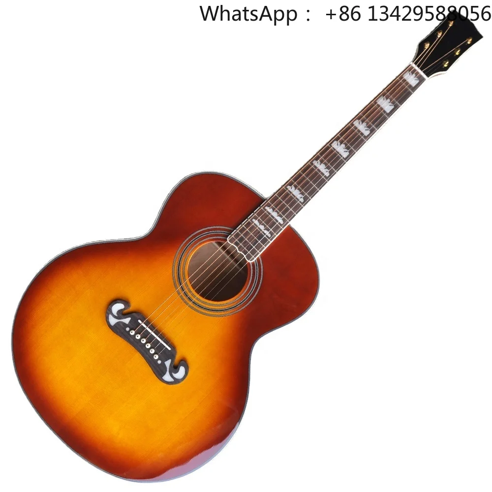 Flyoung Sunburst 43 Inches Acoustic Guitar SJ200 Model Top Solid