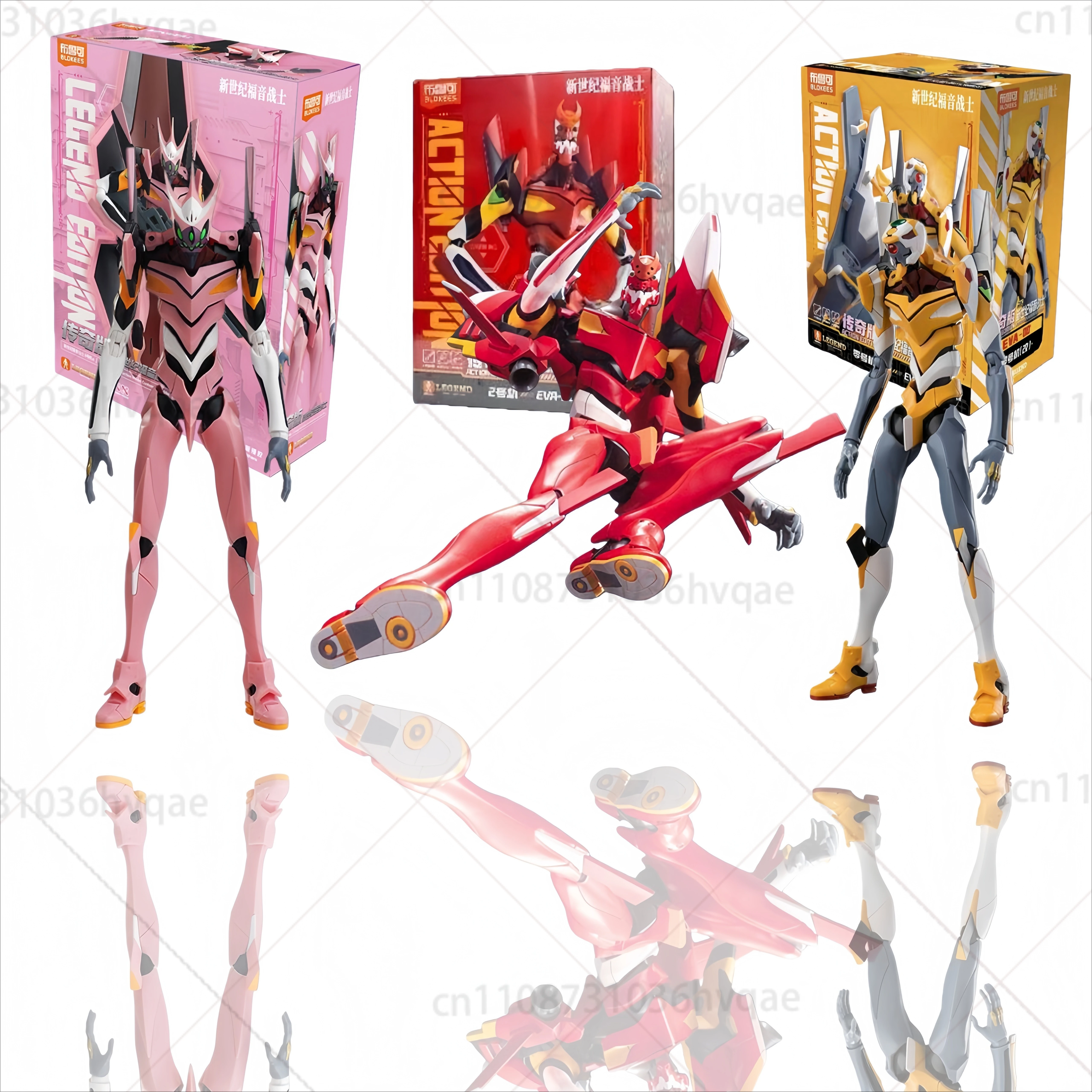 BLOKEES Oryginalny EVANGELION-02 01 EVA00 NEON GENESIS EVANGELION Asuka Shinji Figurka Akcji do Składania Anime Robot Zbroja Zabawki Prezent
