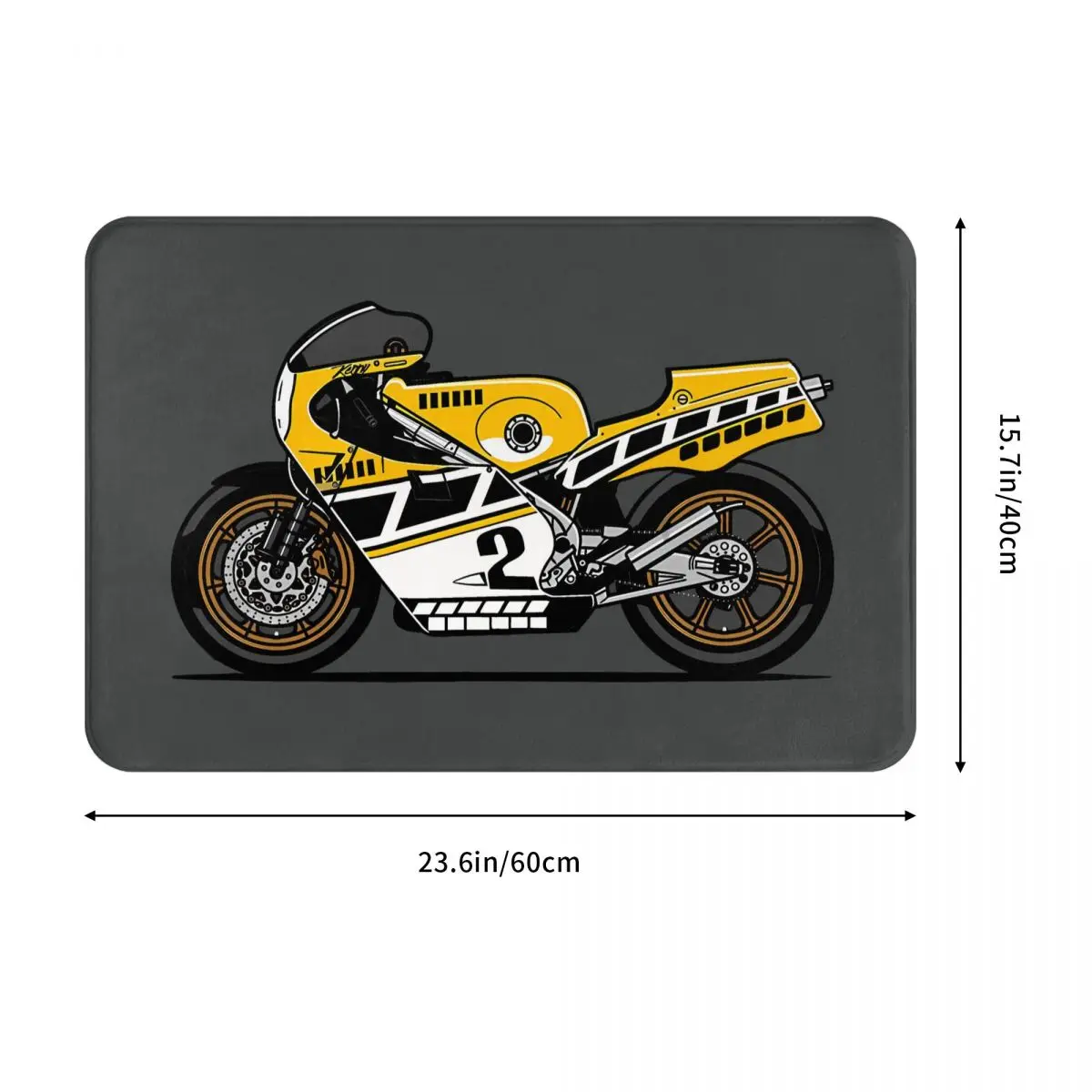 Motorcycle Cartoon Bath Non-Slip Carpet YZR500 Kenny Roberts Race Bedroom Mat Entrance Door Doormat Home Decoration Rug