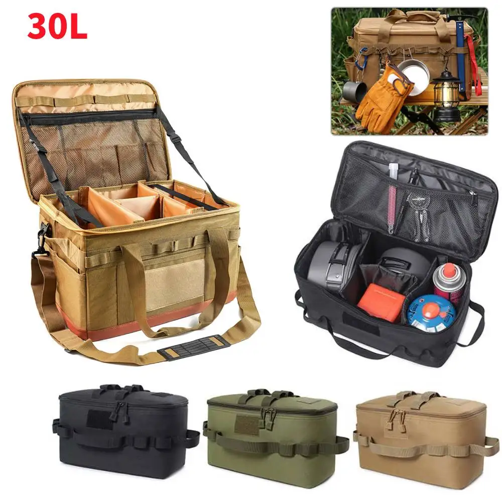 

30L Camping Cooking Utensil Organizer Large Capacity Car Trunk Storage Bag Detachable Multifunctional Outdoor Picnic Camping Bag