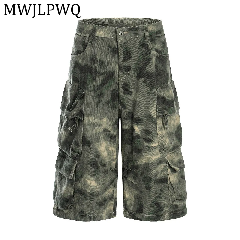 

MWJLPWQ Camouflage Tie-Dye Workwear Shorts For Men Summer Street Style Outdoor Wide-Leg Straight Pants 2026 Summer New 15665