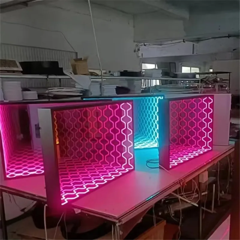 LED Infinity Mirror 3D Signage Letters Advertising Taxi Car Park Office Schools Hospitals Companies Yellow Light Effect Channel