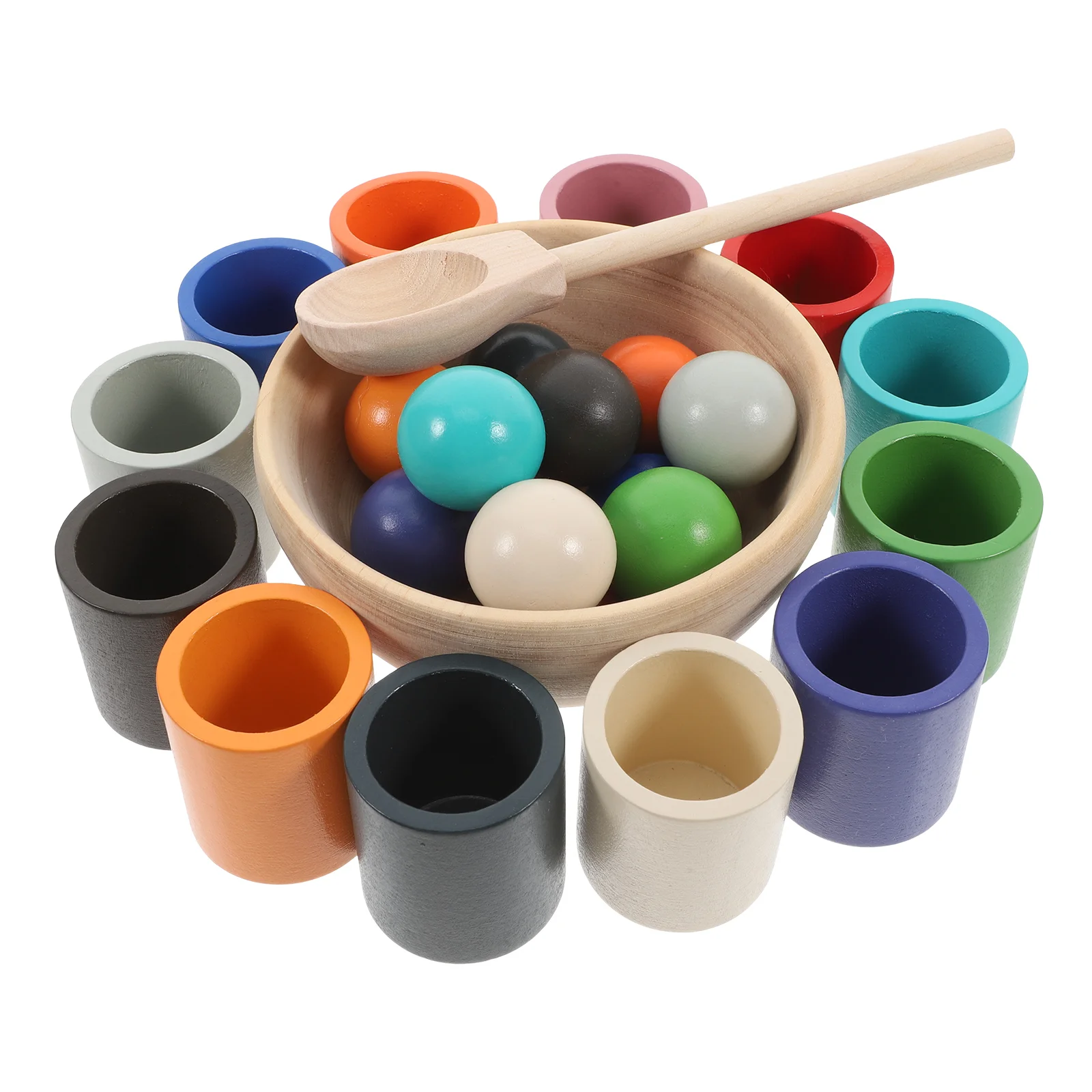 Jouets de perles pour enfants, Mini jeu de sport, boule de reconnaissance en bois assortie, tasse de couleur éducative pour tout-petits