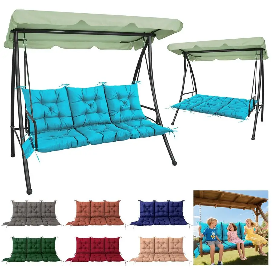 

3 Seater Porch Swing Cushion,Thick Cushion for Patio Swing Furniture,3Person Outdoor Swing cushiosn with Ties amp Storage Bag,fo