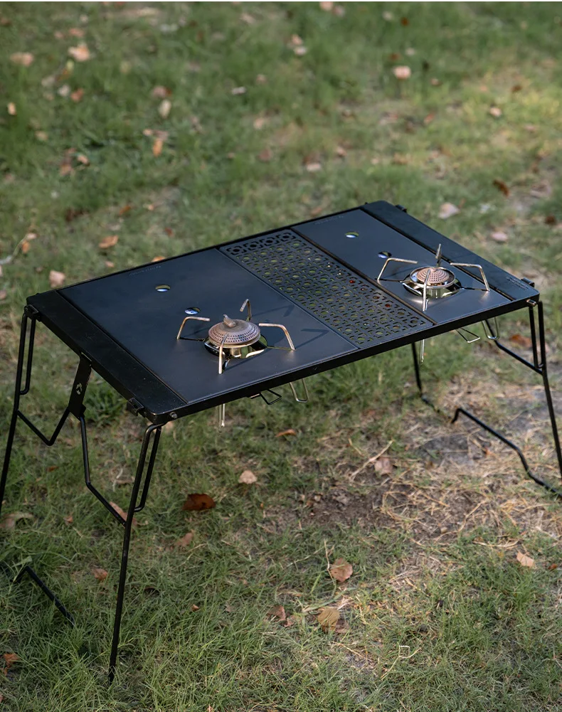 CAMPINGMOON GT-12 GT-25 Spider Oven Einheitsplatte Edelstahl mit Gastankablage SOTO Spider Oven IGT Tischplatte – Detail 9