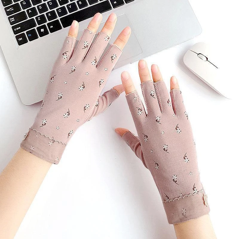 Fingerless Anti UV Nail Art Gloves UV Gel Shield Gloves For LED Lamp Nails Dryer Hands Protection Manicure Tools