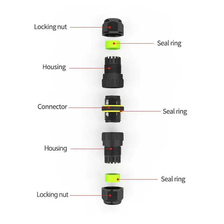 Ip68 waterproof connector Customizable quick-lock power cable male and female connectors  solar 