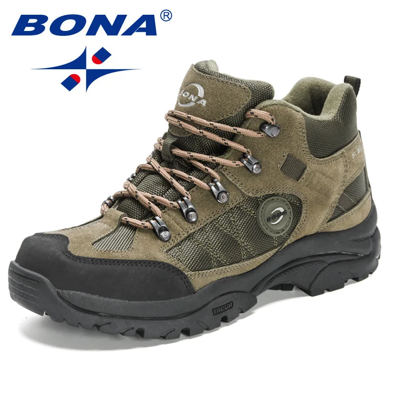 BONA 2024 New Designers Non-slip Wear-resistant Breathable Hiking Shoes Men Lace UpOutdoor High-quality Jogging Walking Shoe