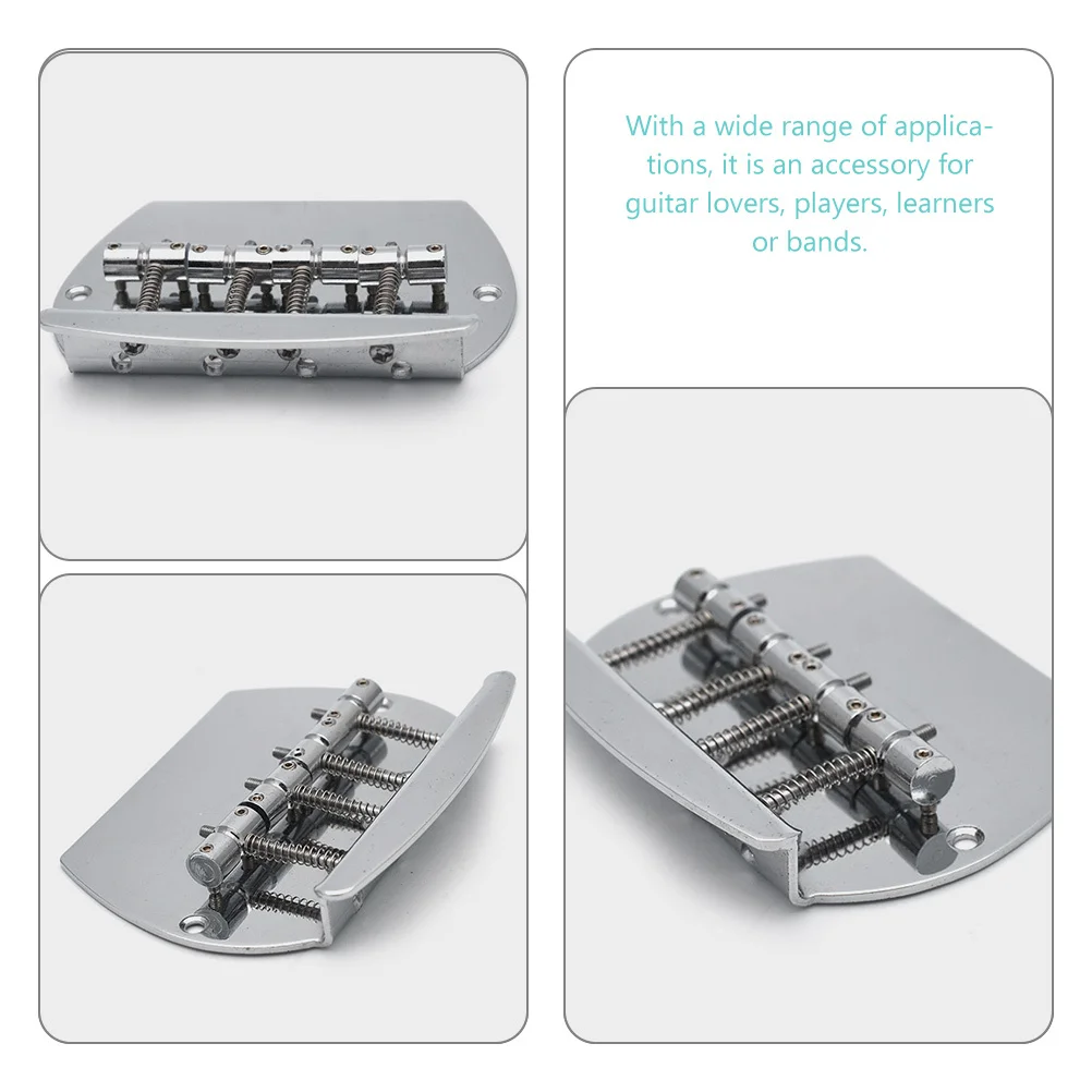 

4 Strings Semicircle Metal Bass Tailpiece Replacement Durable Guitar Bridge Parts Lightweight Fixed Saddle Musical Instrument