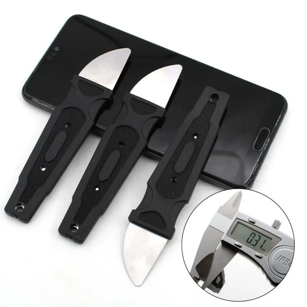 Stainless Steel Crowbar Pry Tool Anti-Slip Handle Thin Blade Disassembly Tool Precision Edge Compact Size Metal Prying Bar
