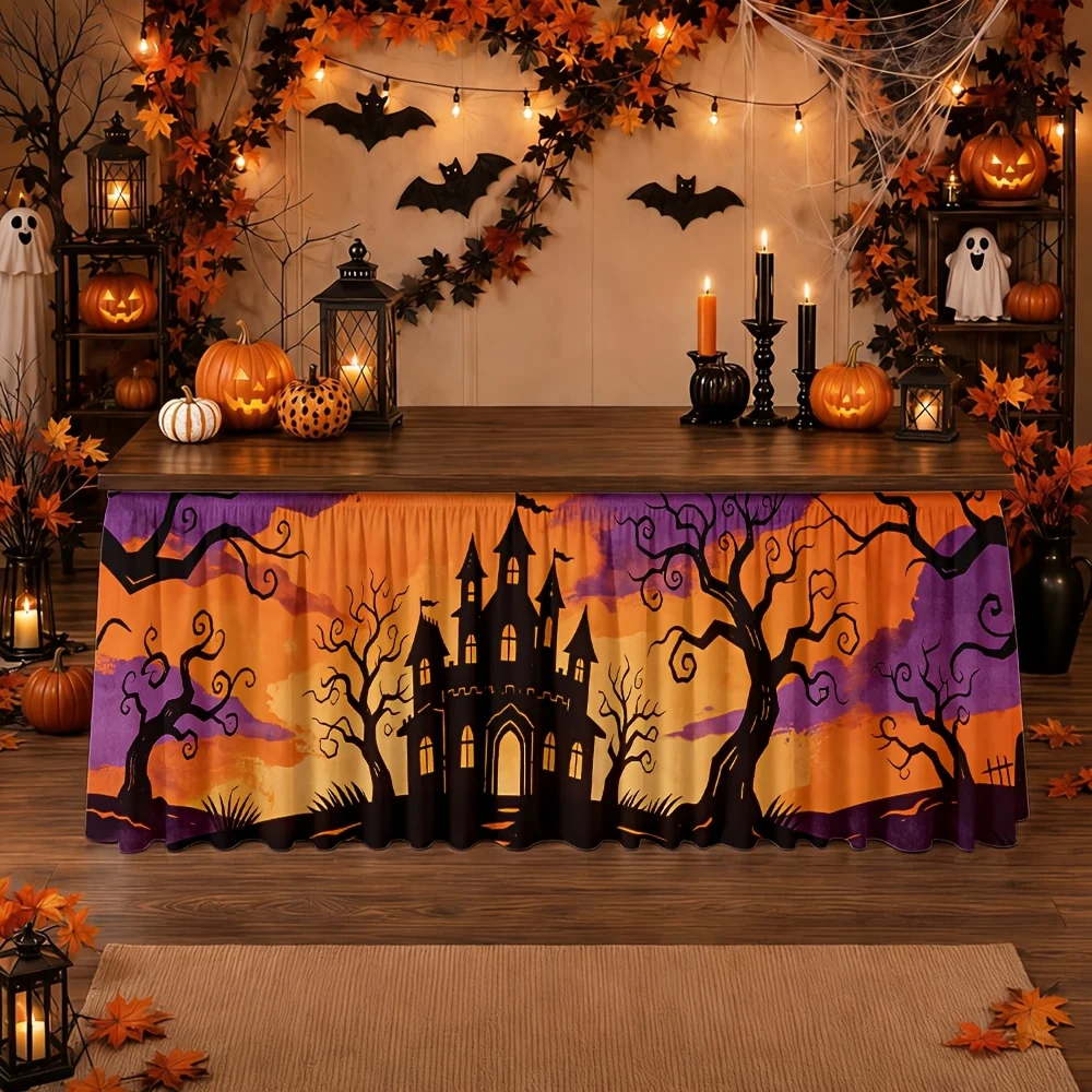 Table skirt gothic style Halloween party autumn dark fantasy horror atmospherexzj