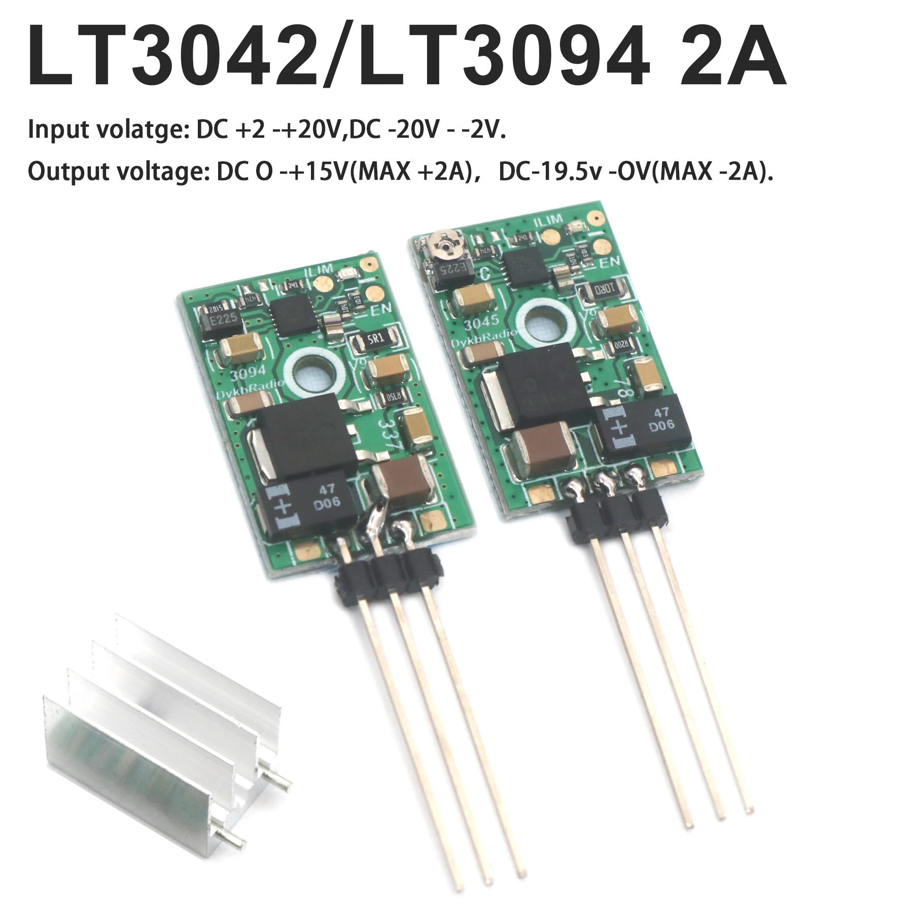 Regulador de Tensão Linear de Baixo Ruído Módulo de Potência Positiva e Negativa 5v 12v 15v para Amplificador rf op Amp Áudio Dac Lt3045 Lt3094 2a