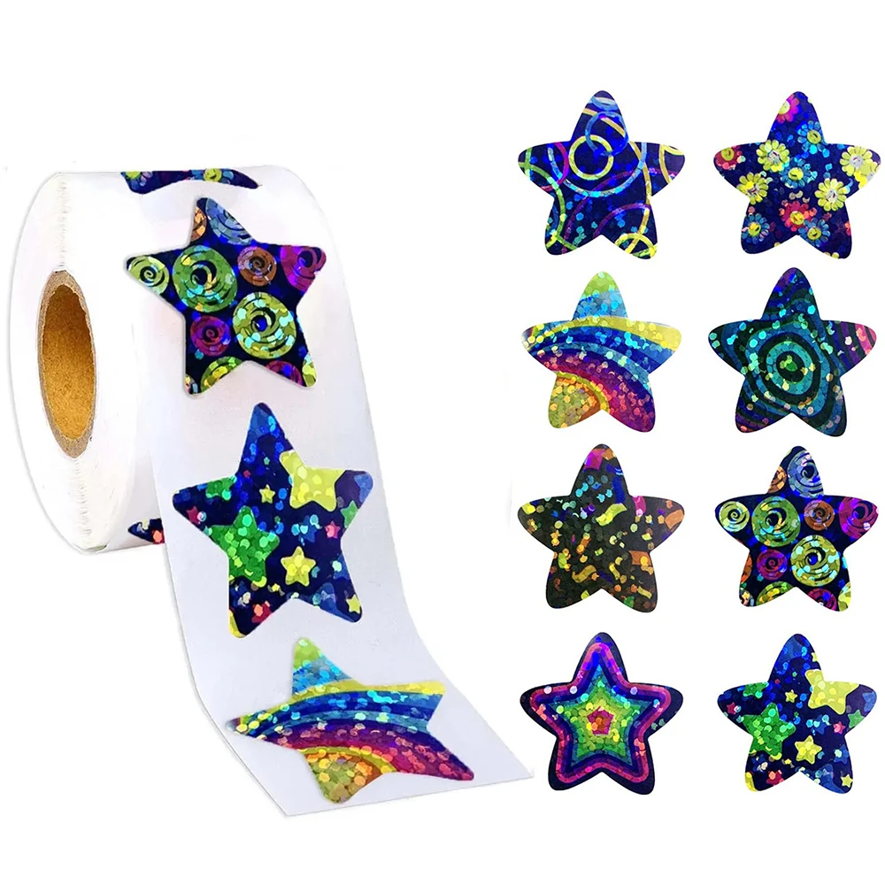 500Pcs/roll Colorful Star Sticker Children Birthday Wedding Gift Party Decor Seal Sticker Envelope Sticker Baking Label