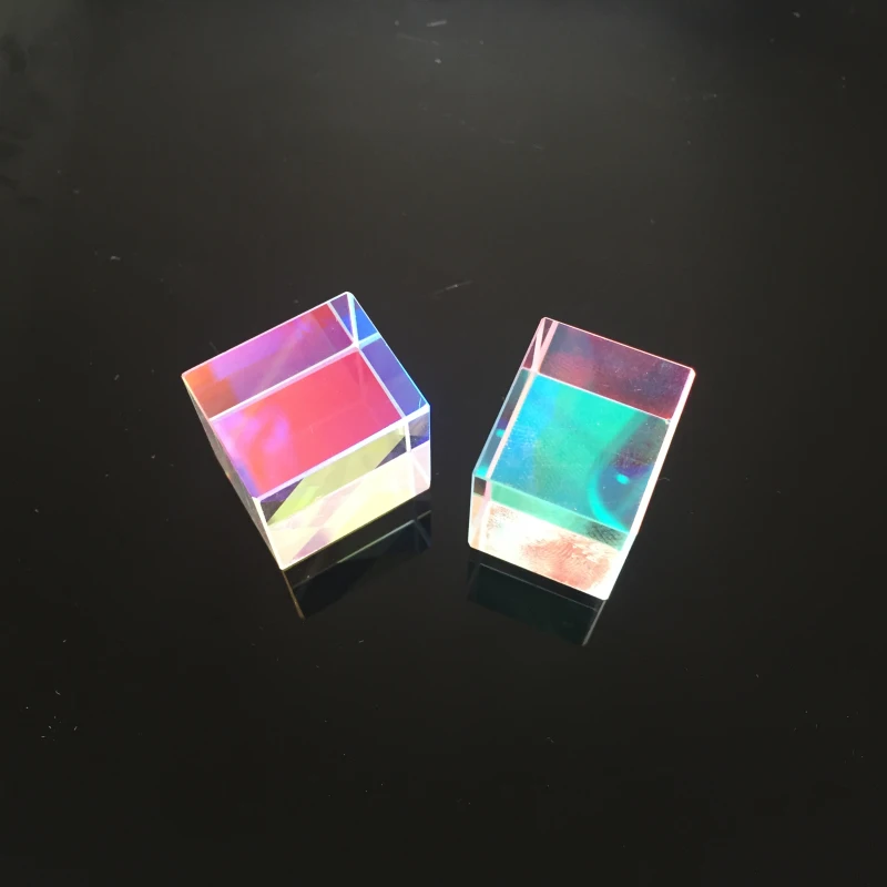 2PCS 2.2x2.15cm Educational Optical Glass Prisma Defective Cross Dichroic X-Cube Prism RGB Combiner Decoration Glass Prismas