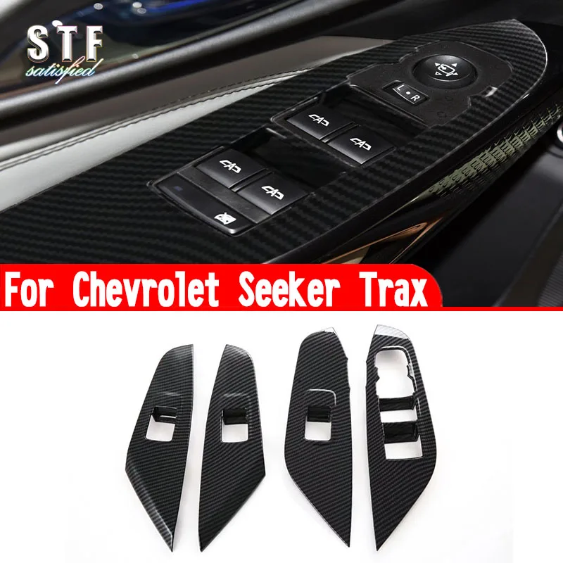 For Chevrolet Seeker Trax 2023 2024 Car Accessories Interior Door Window Buttons Cover Trim Molding Decoration Stickers