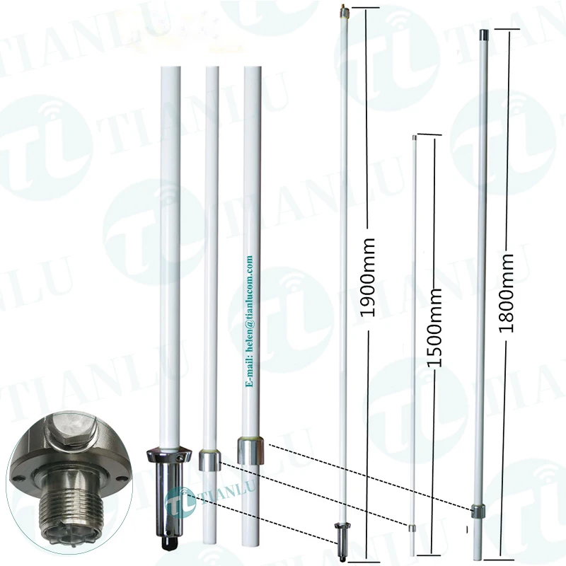 5.2M Dual band omni vhf uhf fiberglass antenna diamonds X520 X510 X510M 144/430mhz dual band fixed base station antenna