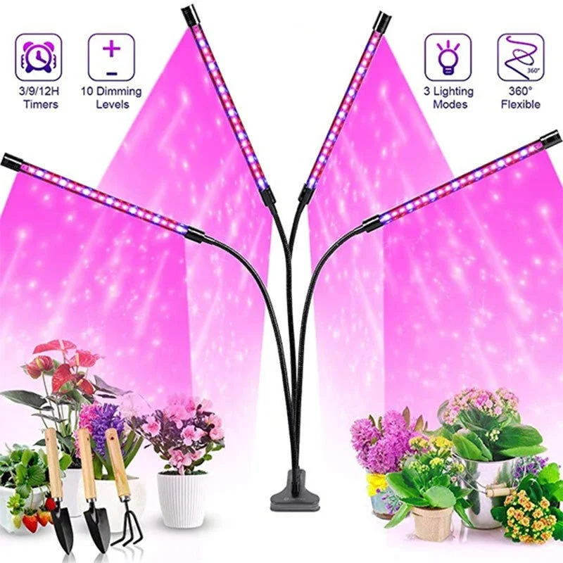 

USB LED Plant Grow Light Indoor Garden 10 Dimmable Levels Grow Light Full Spectrum Timer Setting Hydroponic Greenhouse 3H/9H/12H