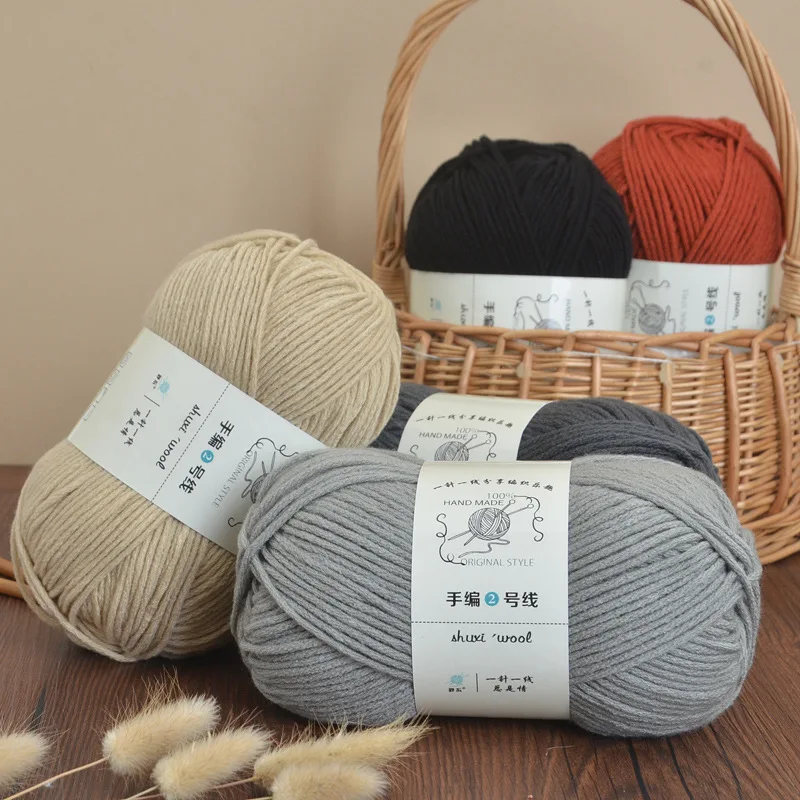 100g Milk Cotton Yarn Medium Thick Yarn Ball DIY Knitting Material Kit for Scarf Hat Slipper Crochet Hand Knitting Wholesale
